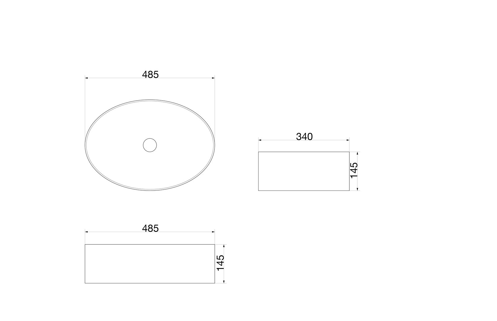 SL-1075 Раковина керамическая накладная без перелива LAB.Space  - Вид №1