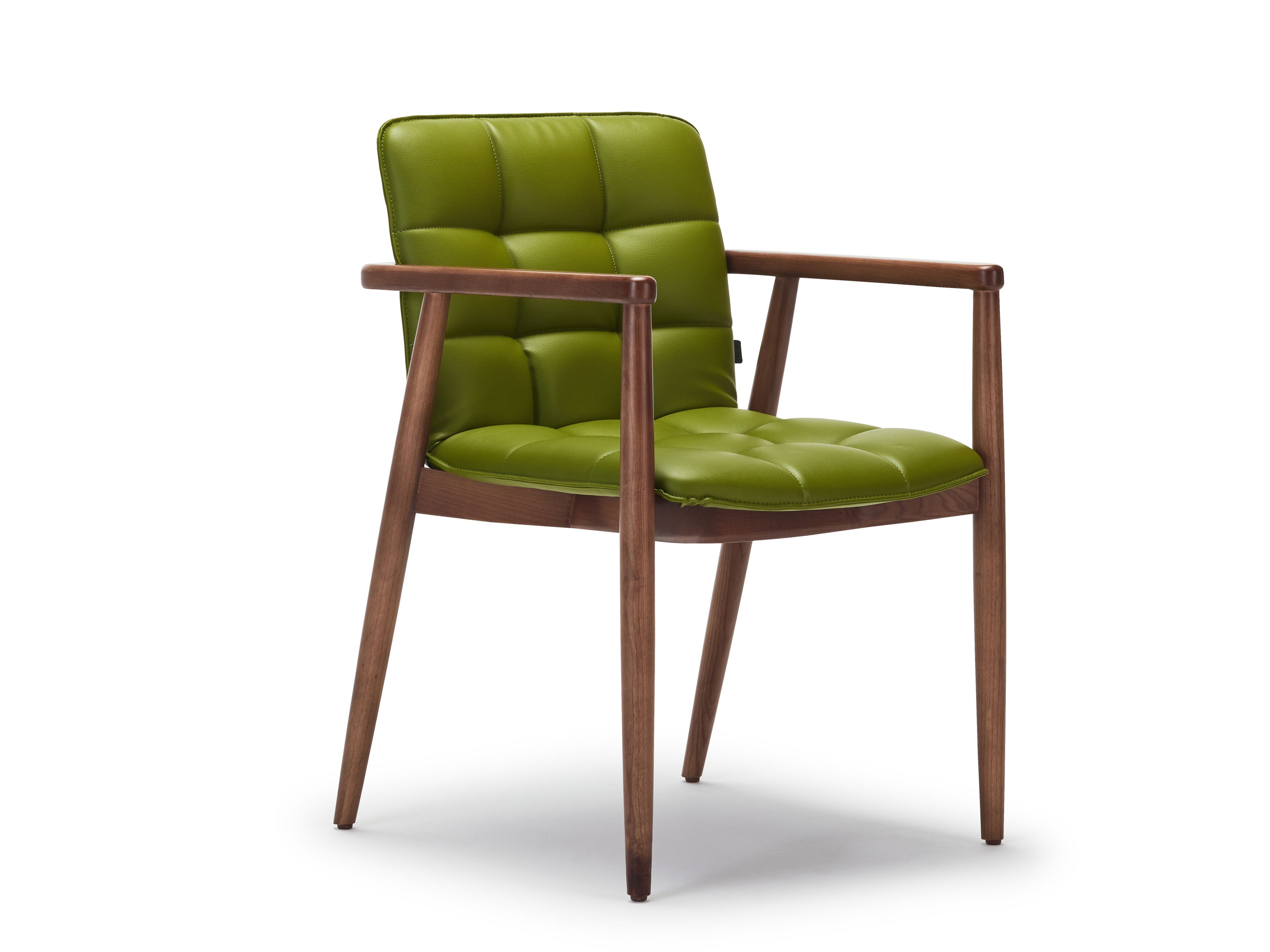 Стул из кожи и ясеня с подлокотниками Papell Design Squarez ARCH-00043972 - Вид №1