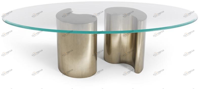 ETRO Home Interiors Овальный стол для гостиной из дерева и стекла  E.arp.124.a 