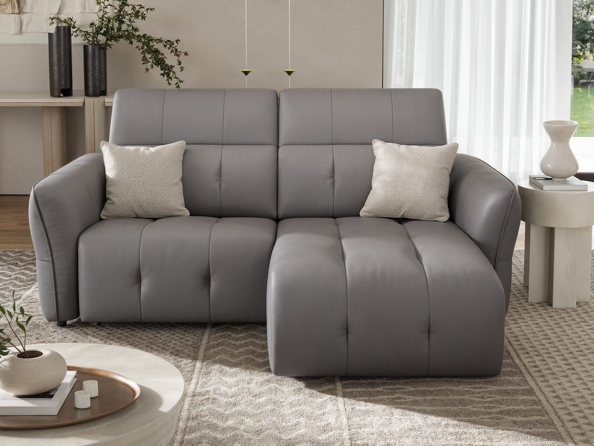 Кожаный диван с полуостровом Sofanella Maranello ARCH-00134642 - Вид №1