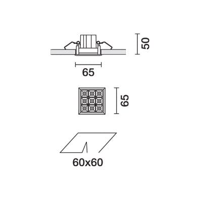 Литье под давлением алюминиевый светодиодный светильник для потолков iGuzzini Laser Blade XS ARCH-00042635 - Вид №3