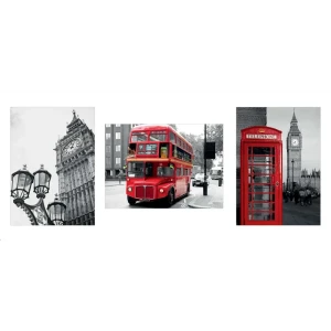 Постер Арт дизайн Город в красном 39x49 см 3 шт.