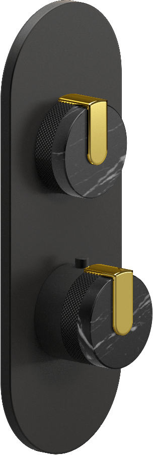 E-8026-R2MBE0-L1PB-MBK-T Планка M-Series с 2 ручками - Внешняя часть GRAFF MOD+