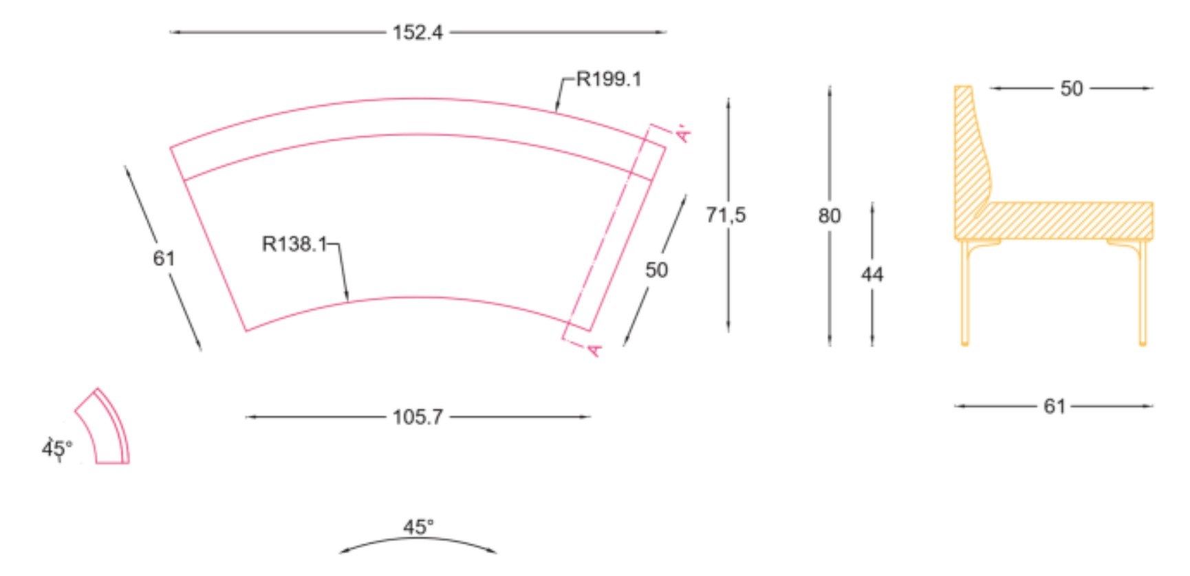 Модульная скамья из ткани со спинкой SITIA Laguna ARCH-00146120 - Вид №21