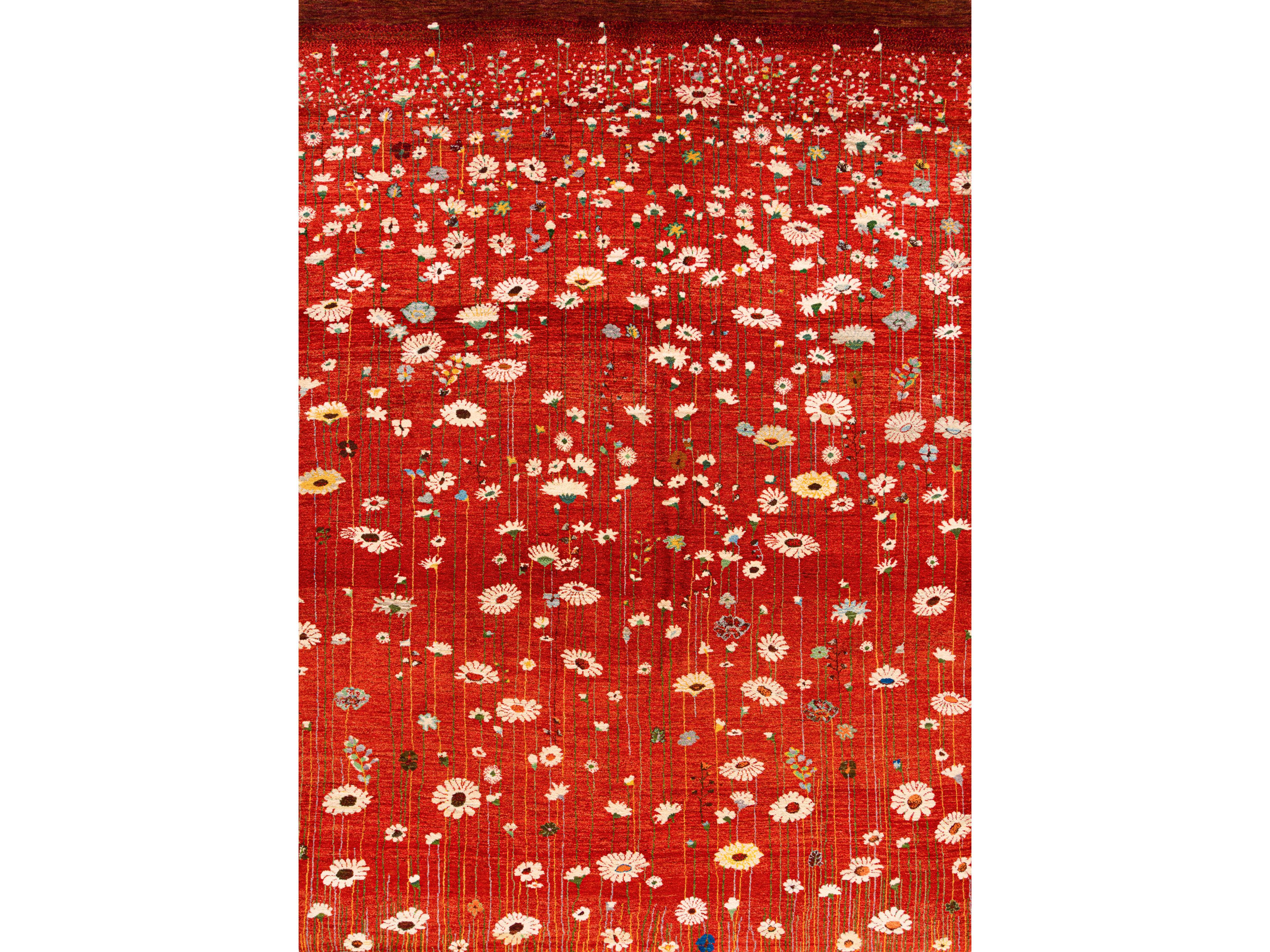 Прямоугольный шерстяной цветочный ковер Zollanvari Flower Meadow ARCH-00047922 - Вид №1