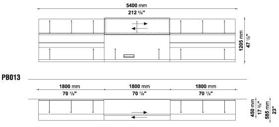 B&B Italia Модульная оборудованная стенка с подставкой под телевизор Pab sun-id-1512474 - Вид №29