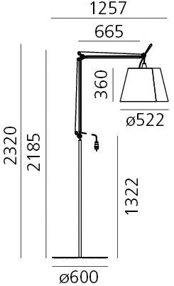 Artemide Напольный светодиодный торшер из ткани Tolomeo sun-id-1443955 - Вид №5