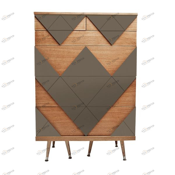 Комод с рисунком коричневый Big Woo WOODI  00-3965894 Бежевый;коричневый 