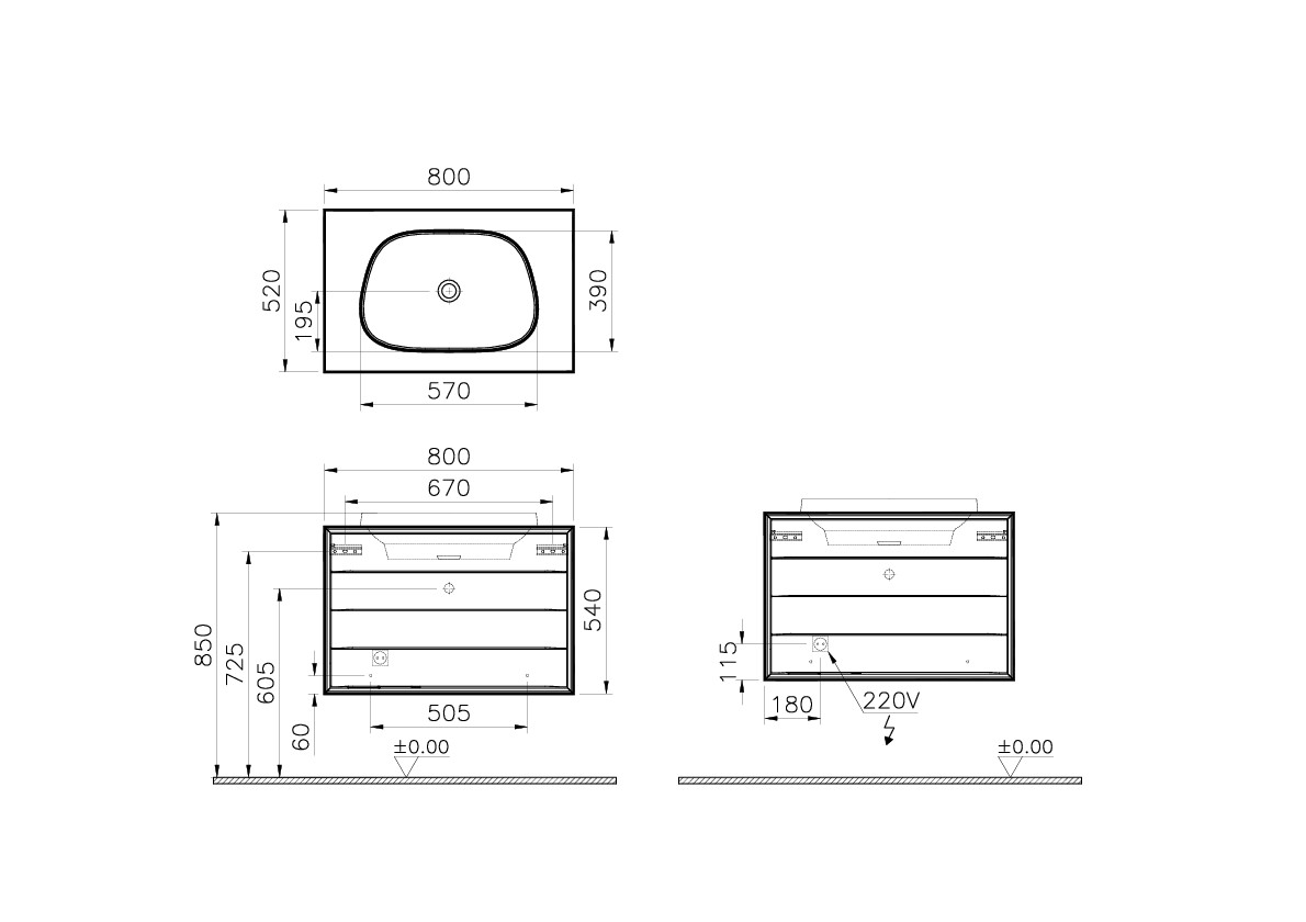 61464 Раковина Vitraglobal Frame - Вид №1