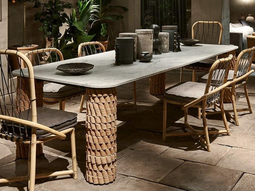 BAXTER Прямоугольный мраморный стол sun-id-1434488