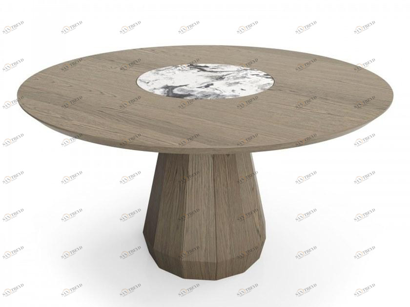 Huppé Круглый дубовый стол со вставкой из камня Memento 3286mc - 3287mc HUPPE