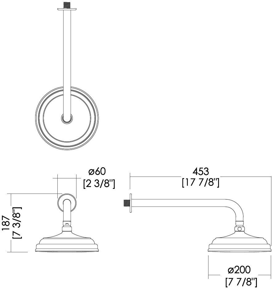 Devon&Devon Настенная лейка душа с держателем Gemstone Exc-gm140 - Вид №1