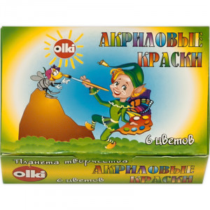 2711 Краска акриловая набор "Планета творчества" 6 цв. 17 мл ОЛКИ АРТ