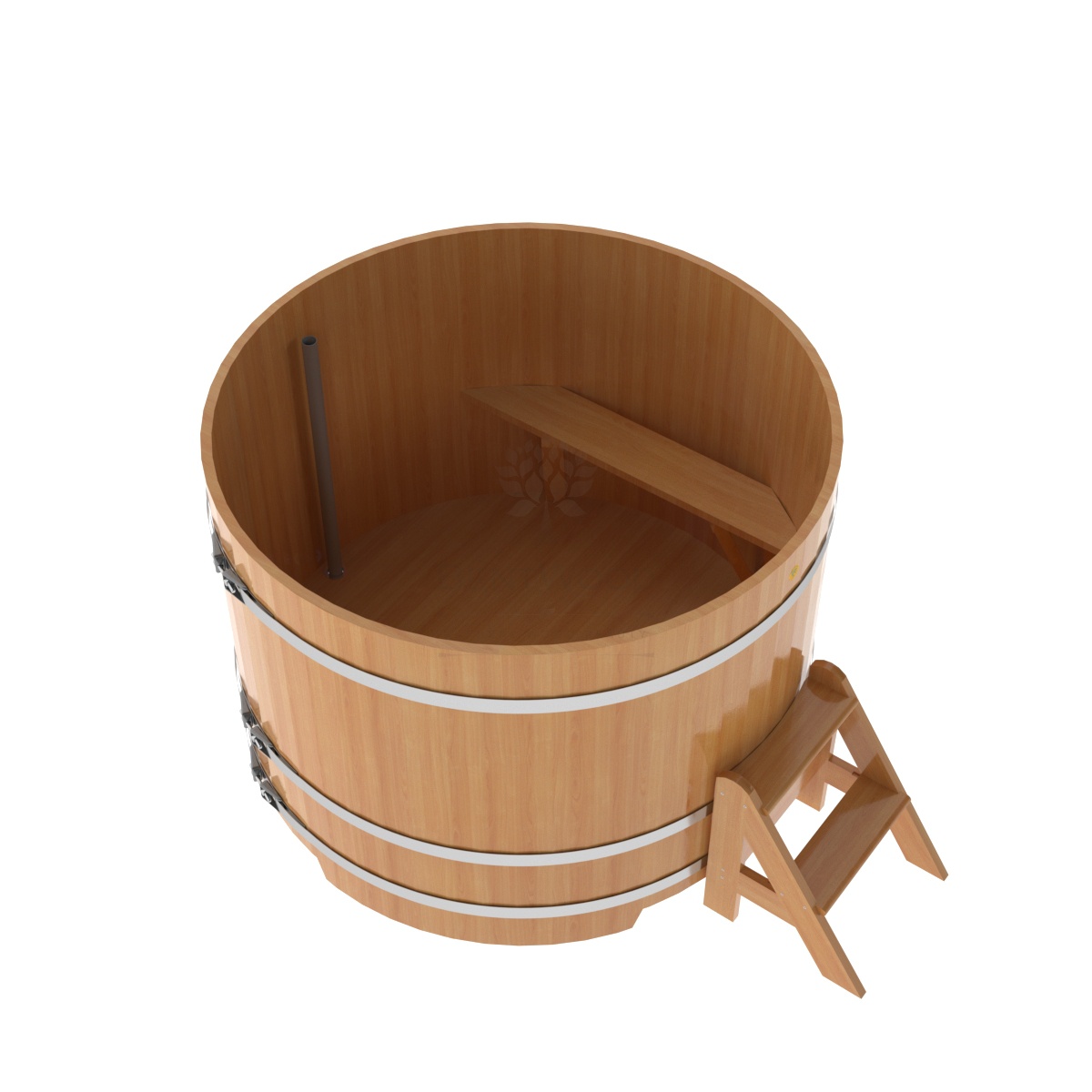 1205 Купель круглая из лиственницы d=1,50х1,1 натуральная премиум Alyarus  - Вид №1