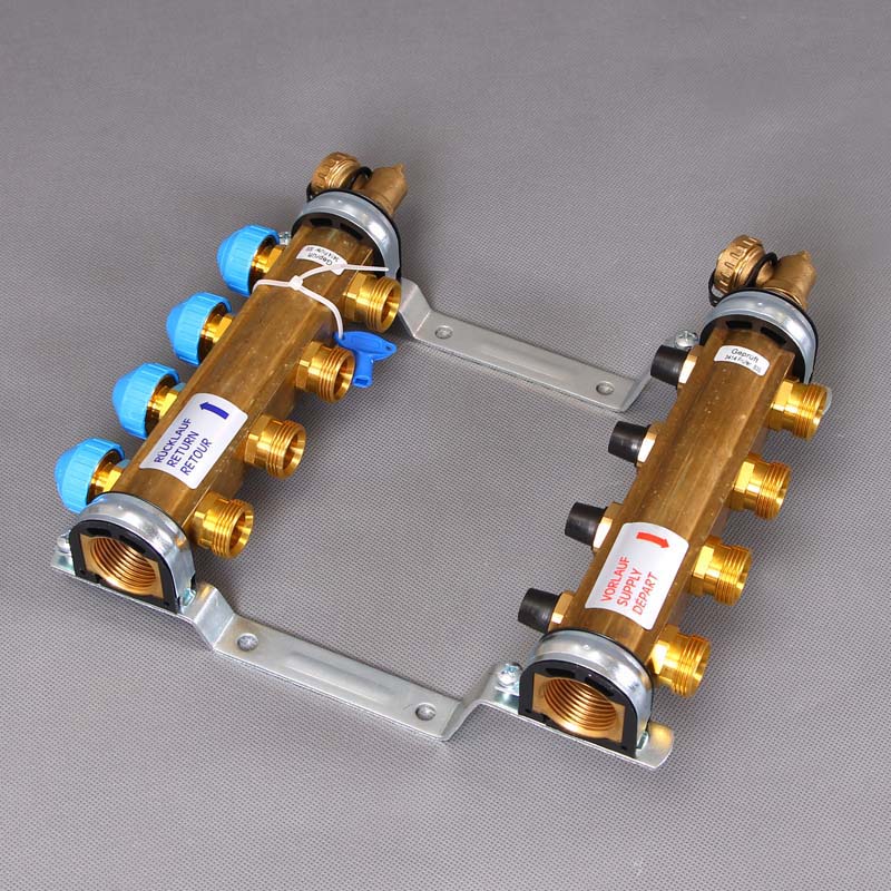 Коллекторная группа HKV с регулировочными и термостатическими вентилями WATTS Ind 1"x3/4"ЕК 4 выхода 10004176 - Вид №2