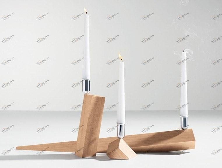 Danese Milano Подсвечник из бука sun-id-1410464