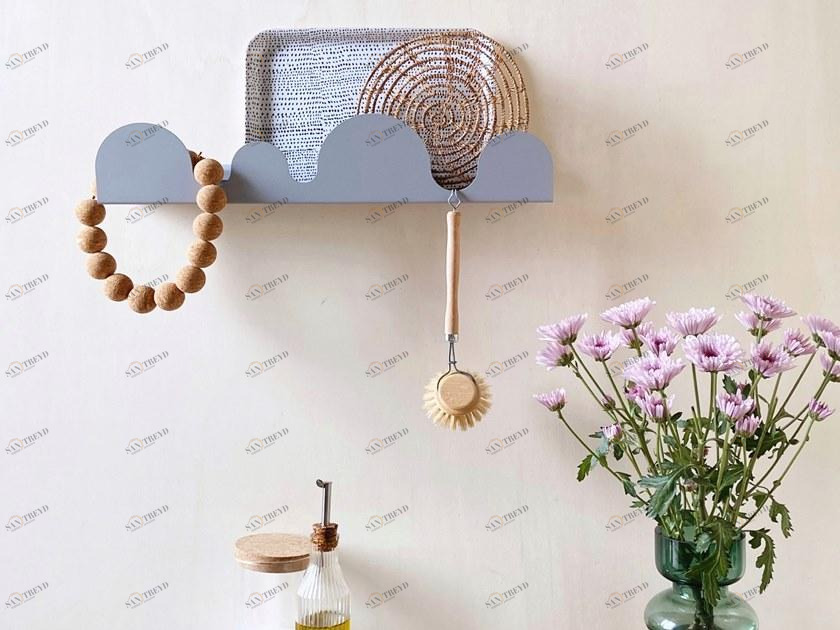 HIRO Настенная вешалка из окрашенной стали с полкой sun-id-1424515