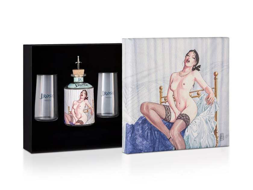 Коробка с бутылкой джина и стаканами J.Rose J. Rose London Dry Gin ARCH-00080668