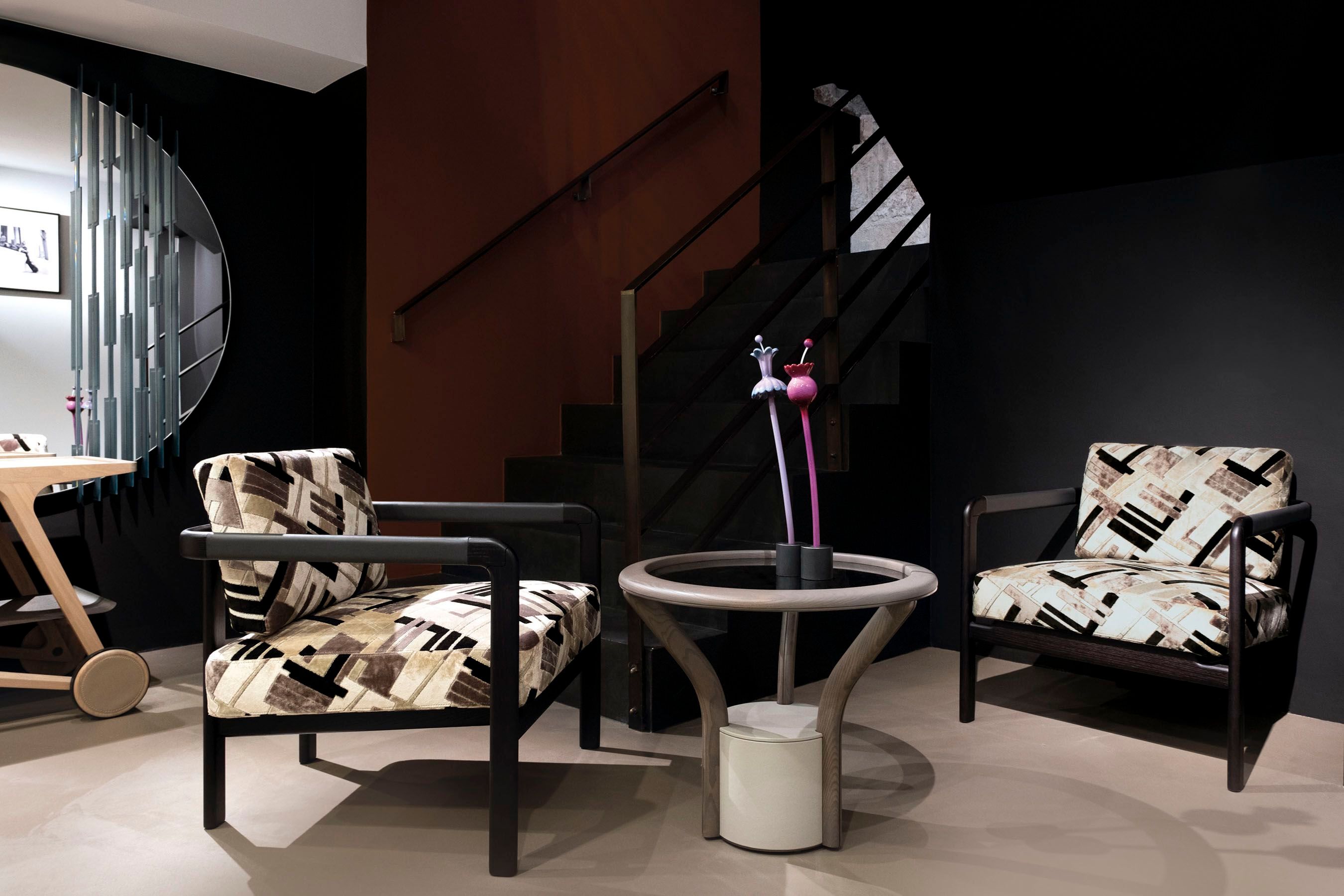 Круглый деревянный и стеклянный журнальный столик Giorgetti CHANTERELLE ARCH-00028351 - Вид №14