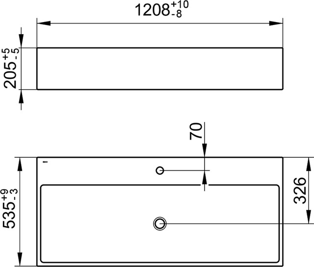 39082901201 Керамический умывальник KEUCO Edition 90 - Вид №2