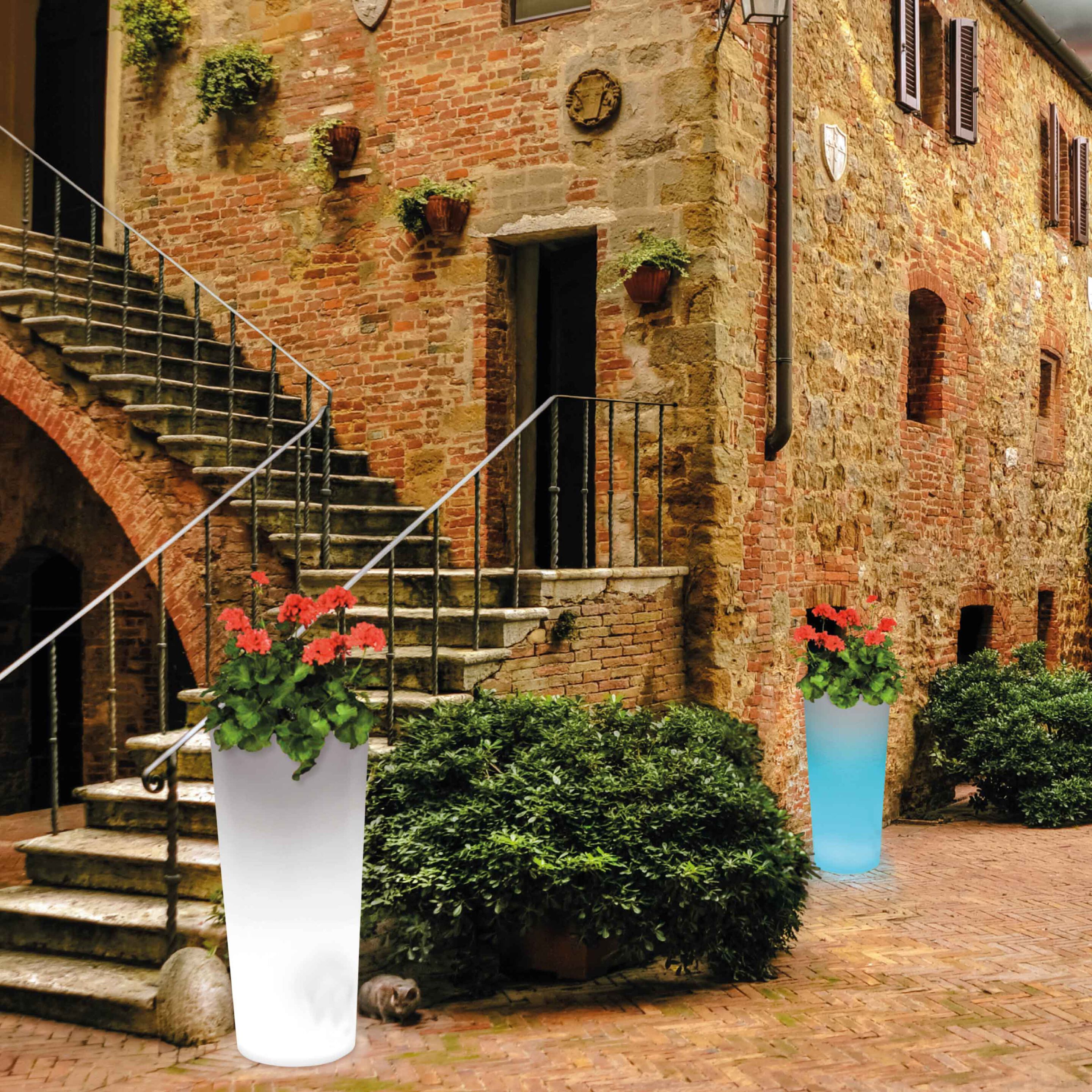 Высокий яркий круглый садовый горшок из полиэтилена SINED ROTONDO SOLAR ARCH-00110176 - Вид №4