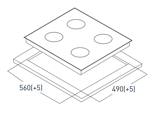 9161133 Газовая варочная поверхность Oasis P-SDI STDN-0134916 - Вид №1