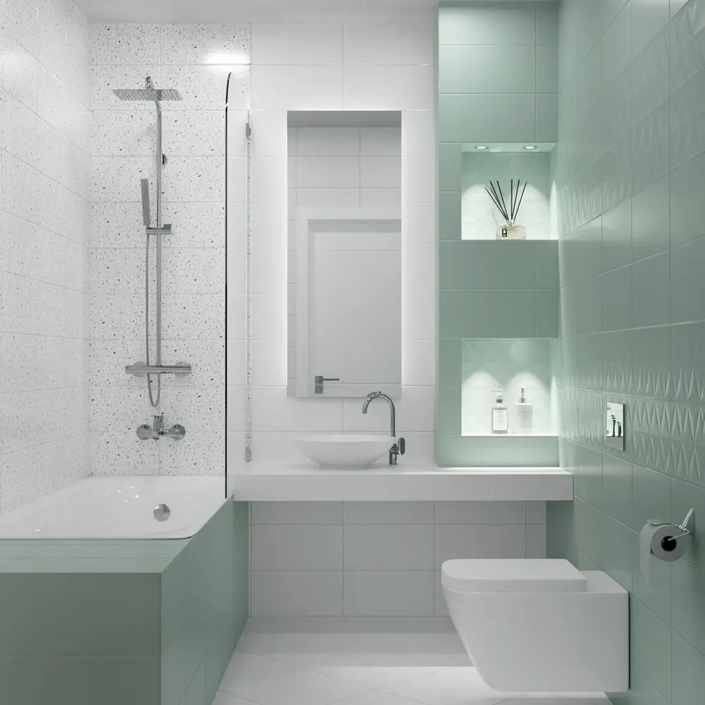 Плитка настенная Mersey Mono 20x40 см 1.2 м² матовая цвет белый 89364551 STLM-2119905 Santreyd - Вид №5