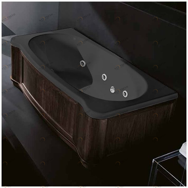 Ванна Gruppo treesse New Classic Young STD-V6747-SX-WV-C чёрная с гидромассажем прямоугольная левая деревянная панель венге STDV6747SXWVC