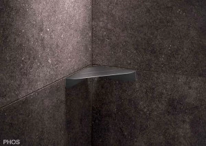 DAE230K Клееная угловая душевая полка, 23 x 23 см, шлифованная вручную PHOS