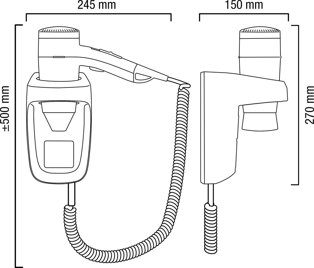 Valera Premium Protect 1200 White Мод. 533.03 / 044.04 - 1200 Вт - фен с настенным держателем 55330189  - Вид №1