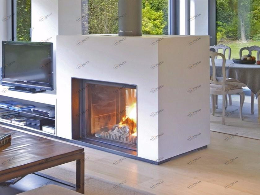 Stûv Встраиваемый камин на дровах двусторонний из стали и стекла Stûv 21 sun-id-1365058