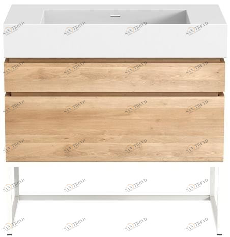 Ethnicraft Мебель для умывальника из дуба с ящиками Oak layers 58010/58013