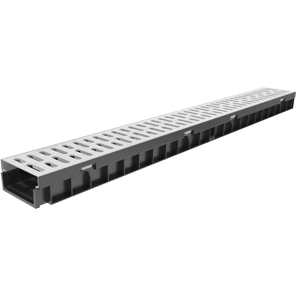 Канал с решеткой Gidrolica 1000x115x55 мм цвет черный STLM-2161643