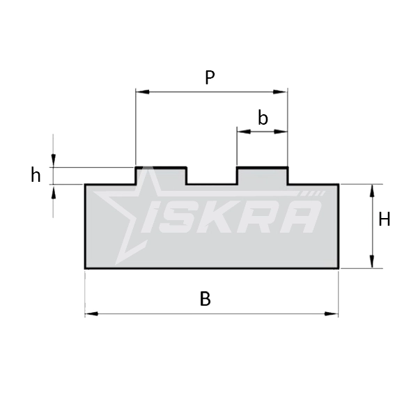 IS4376 Направляющая для цепи 16B-2 тип 2Т H=15 L=2000 ISKRA  - Вид №2