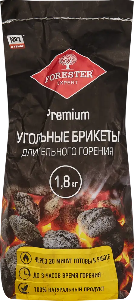 Древесно-угольные брикеты Santreyd Forester для мангала 1.8 кг 83723190