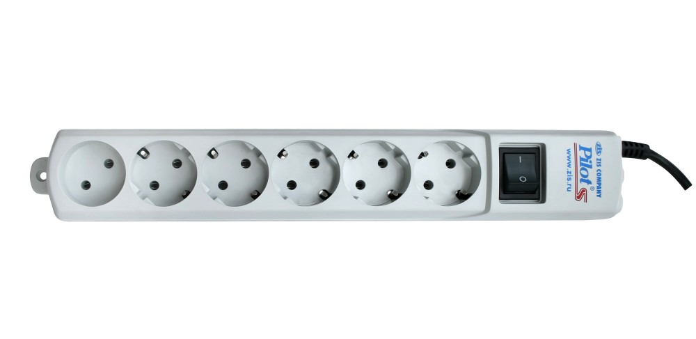 Pilot S7M Surge protector pilot s 7m, 6 outlets (5+1), white ZIS Santreyd  - Вид №1
