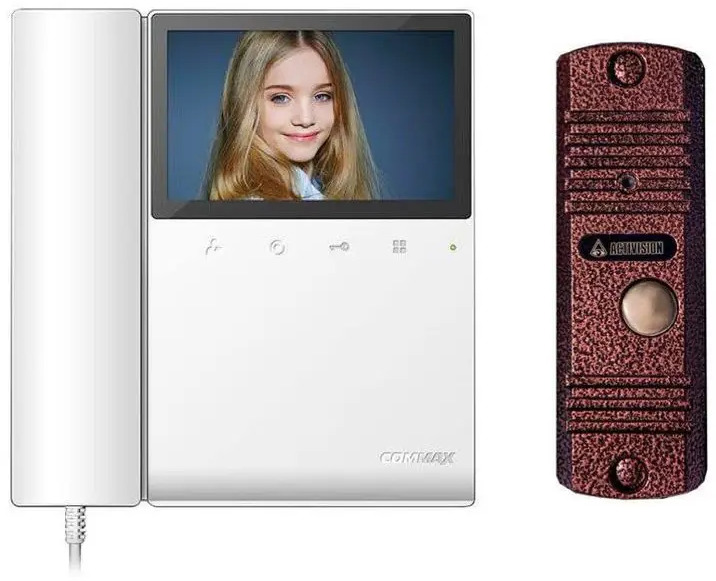 91153855 Комплект видеодомофона Commax CDV-43K/AVC 305 4.3" цвет белый STLM-0502332