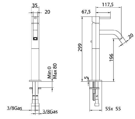 7503200002LW Смеситель Bandini Ice Cube Santreyd - Вид №1