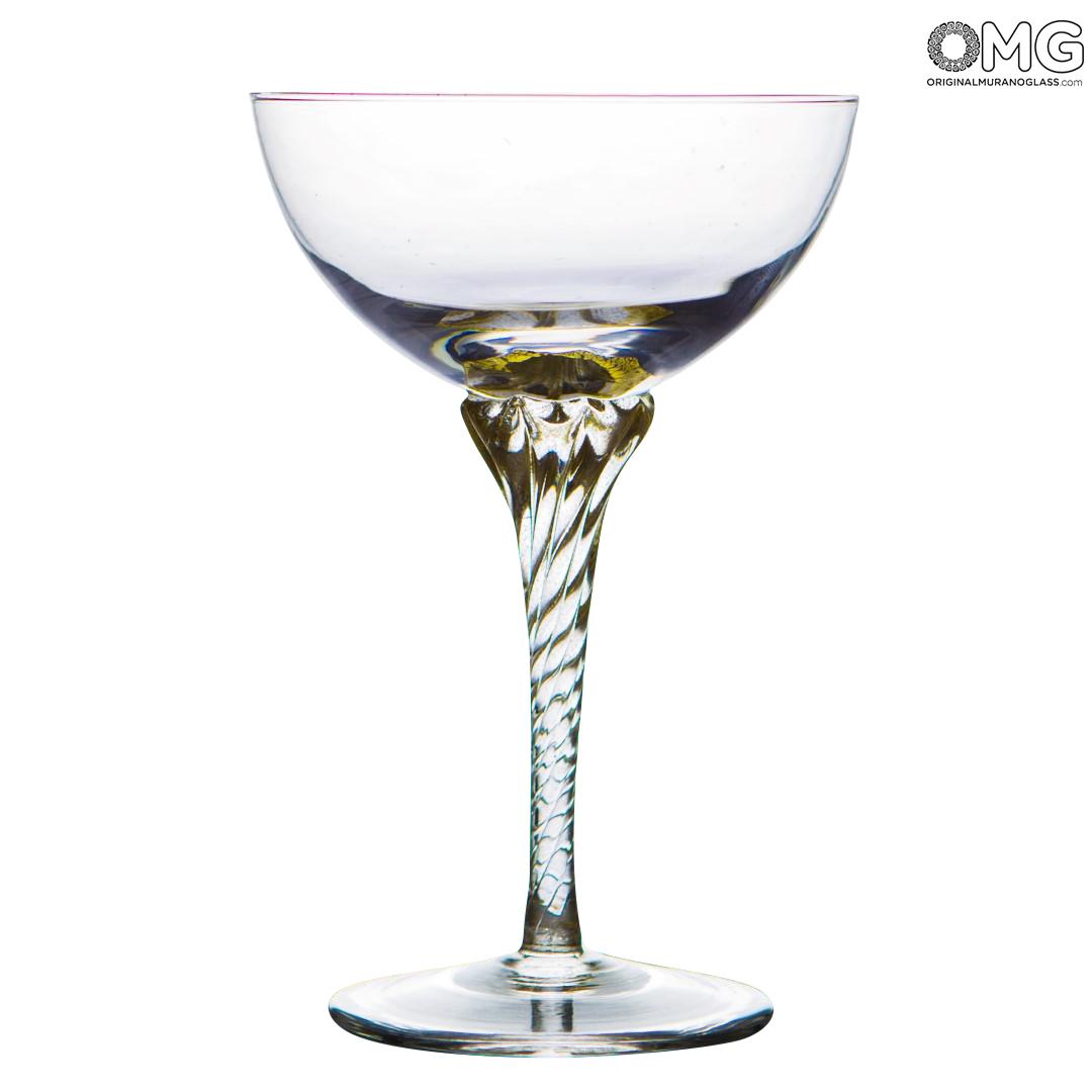 4284 ORIGINALMURANOGLASS 2 кубка для шампанского из прозрачного стекла - муранское стекло OMG  см  - Вид №1