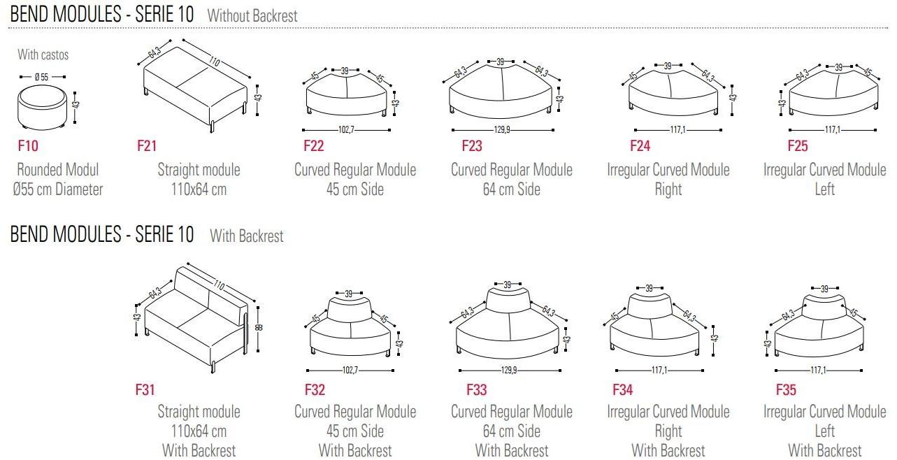 ACTIU Модульная скамья из ткани Bend sun-id-1406203 - Вид №3
