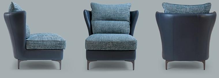 Borzalino Кресло из кожи и ткани sun-id-1467667 - Вид №5