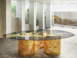 Unica by Tecnotelai Овальный стол из нержавеющей стали в современном стиле Harem