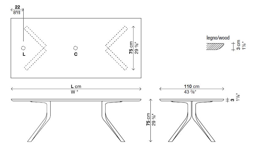 Деревянный прямоугольный стол Kristalia ARCH-00094684 - Вид №9