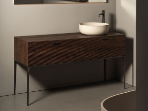 Деревянный одиночный напольный умывальник с ящиками