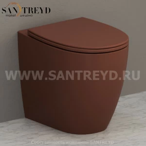 MD004MT Приставной унитаз напольный Коричневый Ceramica Globo 4ALL Италия