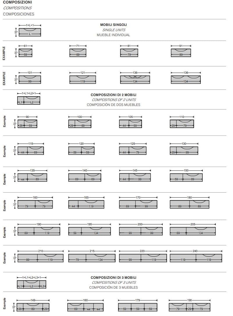 Модульный подвесной умывальник со встроенным умывальником ARTELINEA Quadra ARCH-00091833 - Вид №2