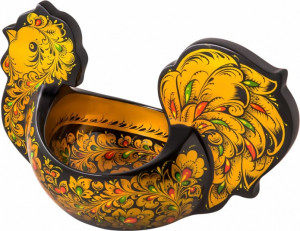 10660465 Хохломская Роспись Ковш-петушок 320х170х215 (Коллекционное изделие) Дерево