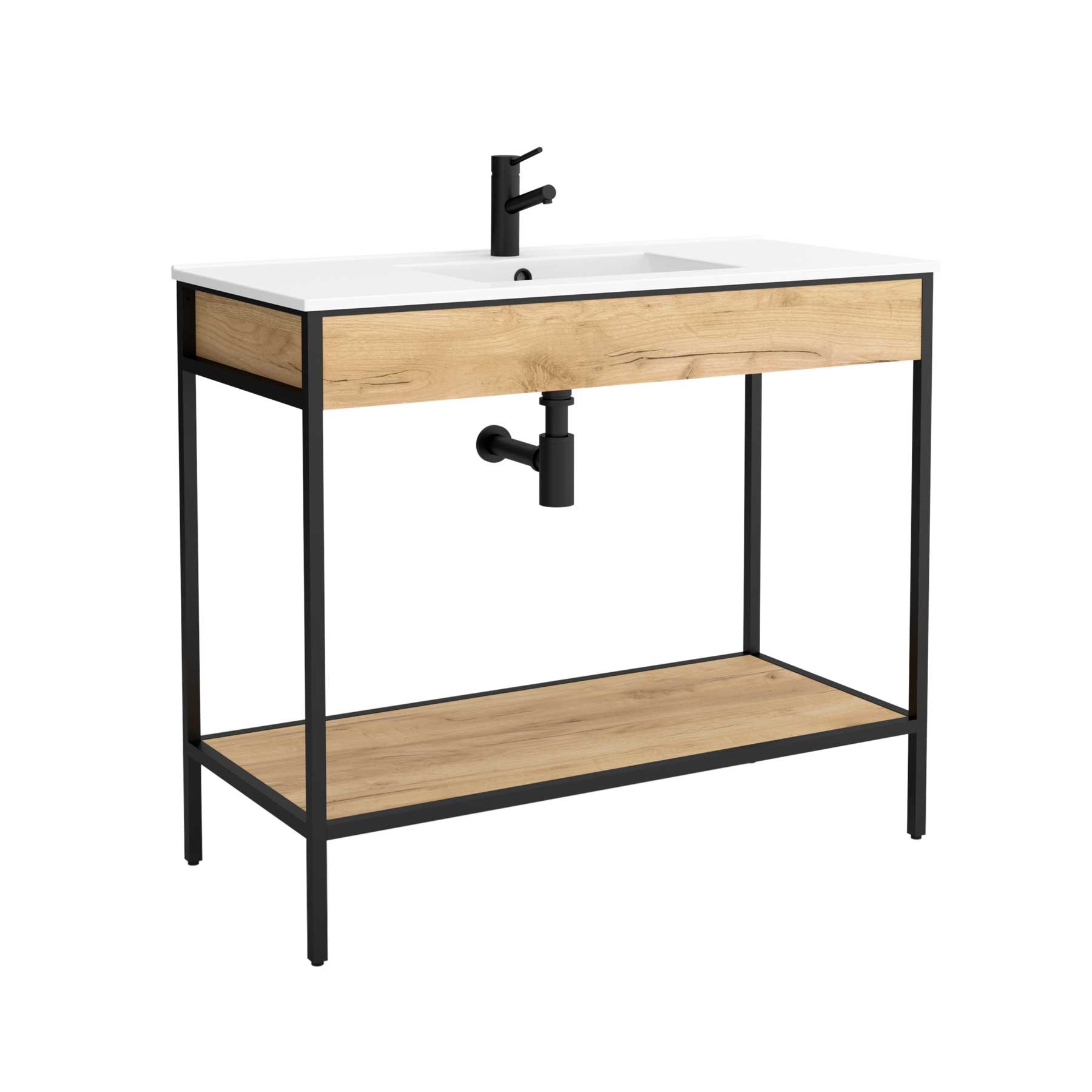 26724 SALGAR Мебель для умывальника VINCI 1000 ДУБ АФРИКАНСКИЙ 997 x 453 x 868 мм - Вид №1