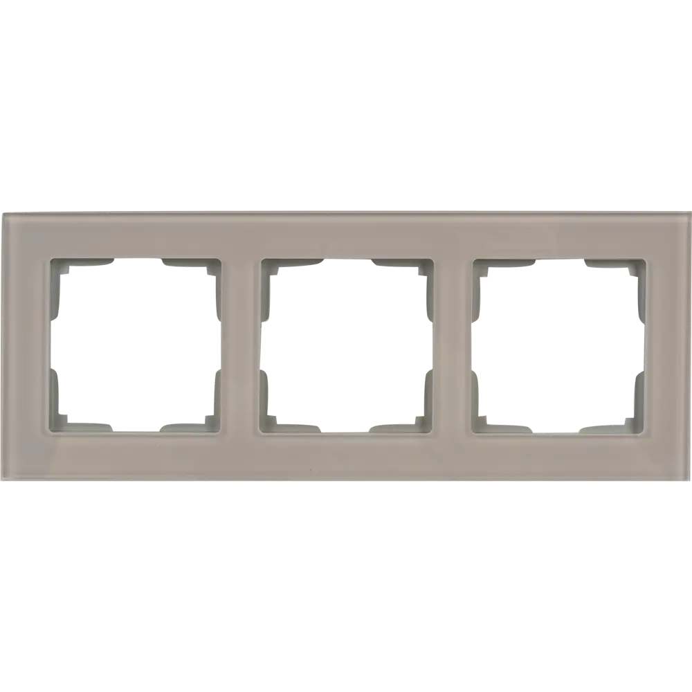 Рамка WERKEL Favorit для трёхрозеточной группы в дымчатом стекле 82125389 STLM-0019718