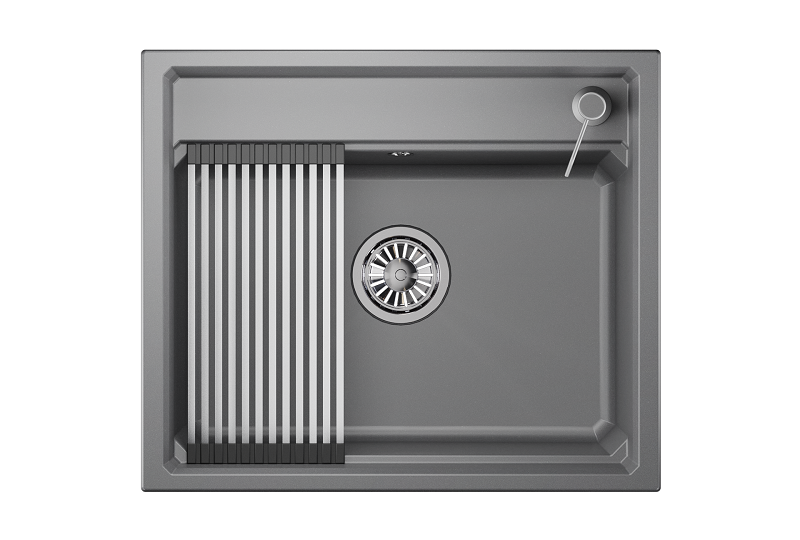 KS-6003, АЛЮМИНИУМ, кухонная мойка, кварц GRANULA 6003-ST306 - Вид №1